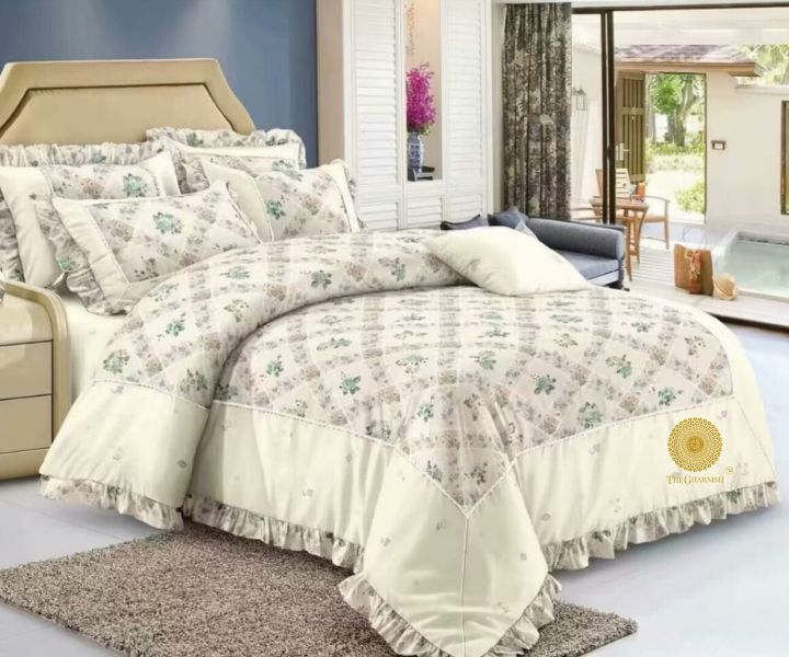 Lavida Reversible Supersoft 4 Pcs Comforter Set With Frill