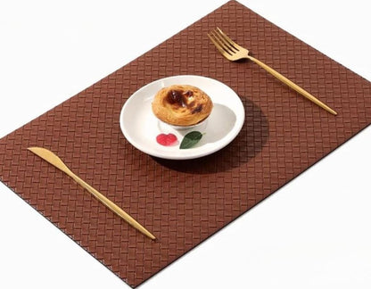 Leather Heat Resistant Rectangle Table Mats Set of 5