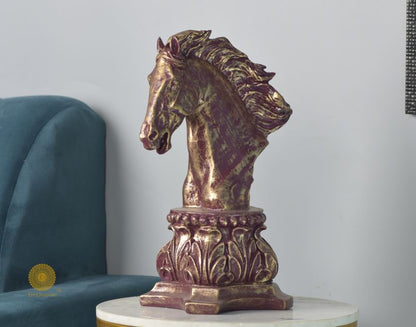 Chess Horse Head Statue (9.5 x 13 Inches)
