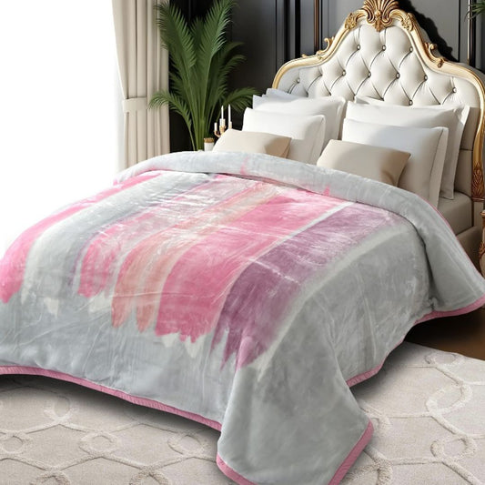 Ivory Premium Cloudy Double Ply Winter Blanket - The Gharnish - A Unit of Satkala Creations