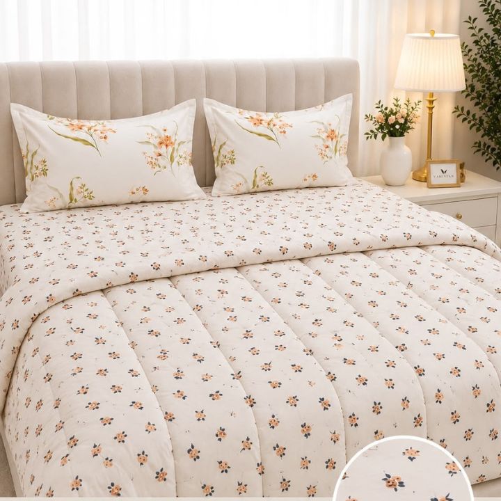 Four-piece King size bedding comforter set from The Gharnish with elegant fabric and decorative pillows for a luxurious bedroom look.