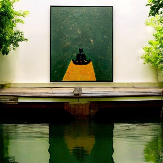 Calm Pose Wooden Framed Wall Art (30*36 Inches) - The Gharnish - A Unit of Satkala Creations