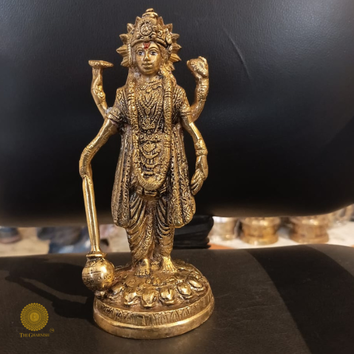 Chakradhari Lord Vishnu Brass statue