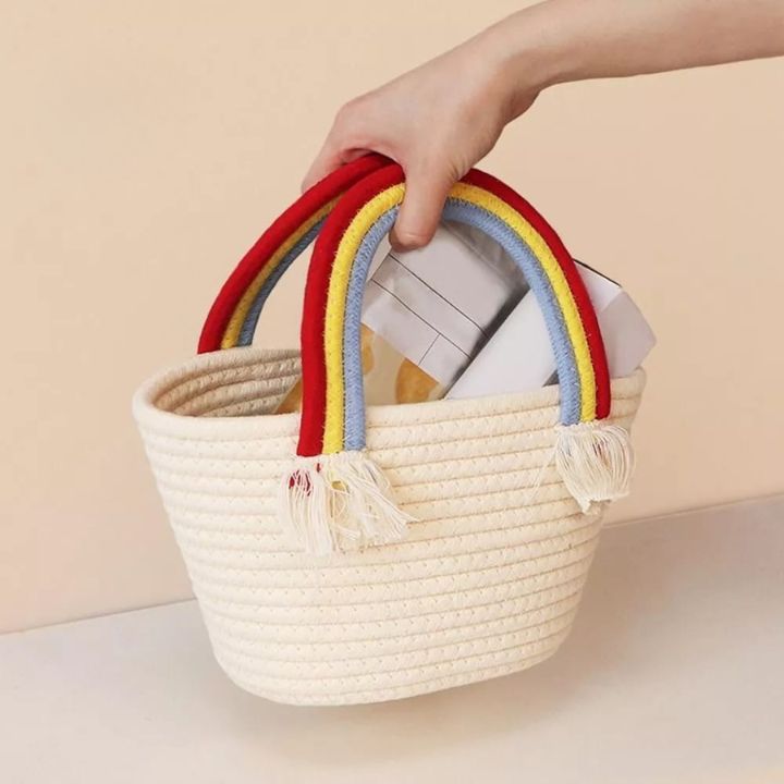Girls Cute Rainbow Handle Bag – Stylish & Fun Accessory for Little Fashionistas - The Gharnish - A Unit of Satkala Creations