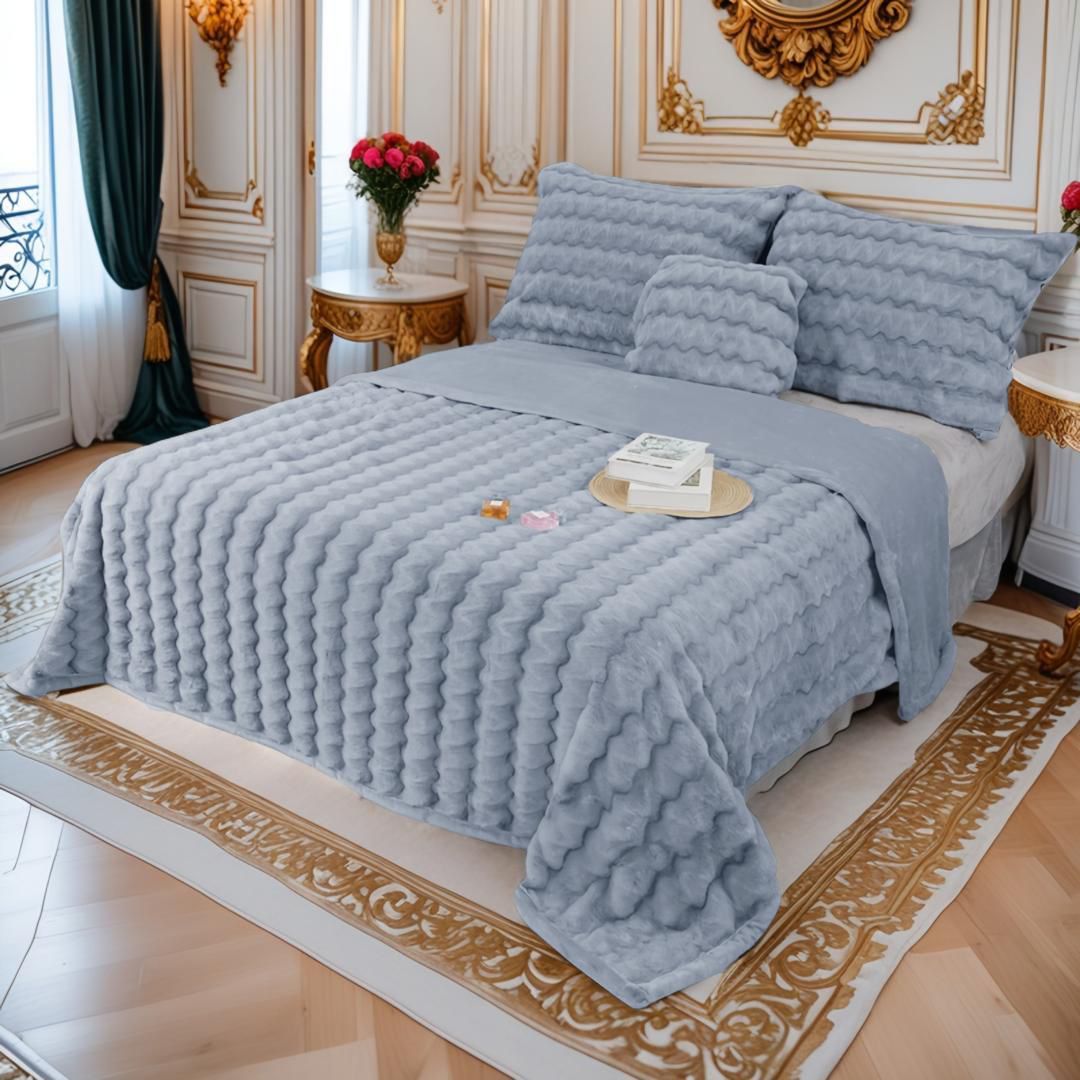 Korean mink double ply blanket Premium rabbit fur blanket - The Gharnish - A Unit of Satkala Creations