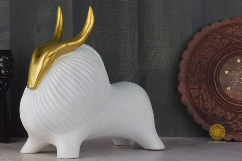 Golden Horn Yak Resin Figurine