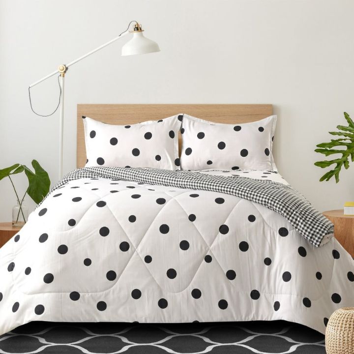 Ultimate & Stylish 4 Pieces Polka Dot Comforter Set - The Gharnish - A Unit of Satkala Creations