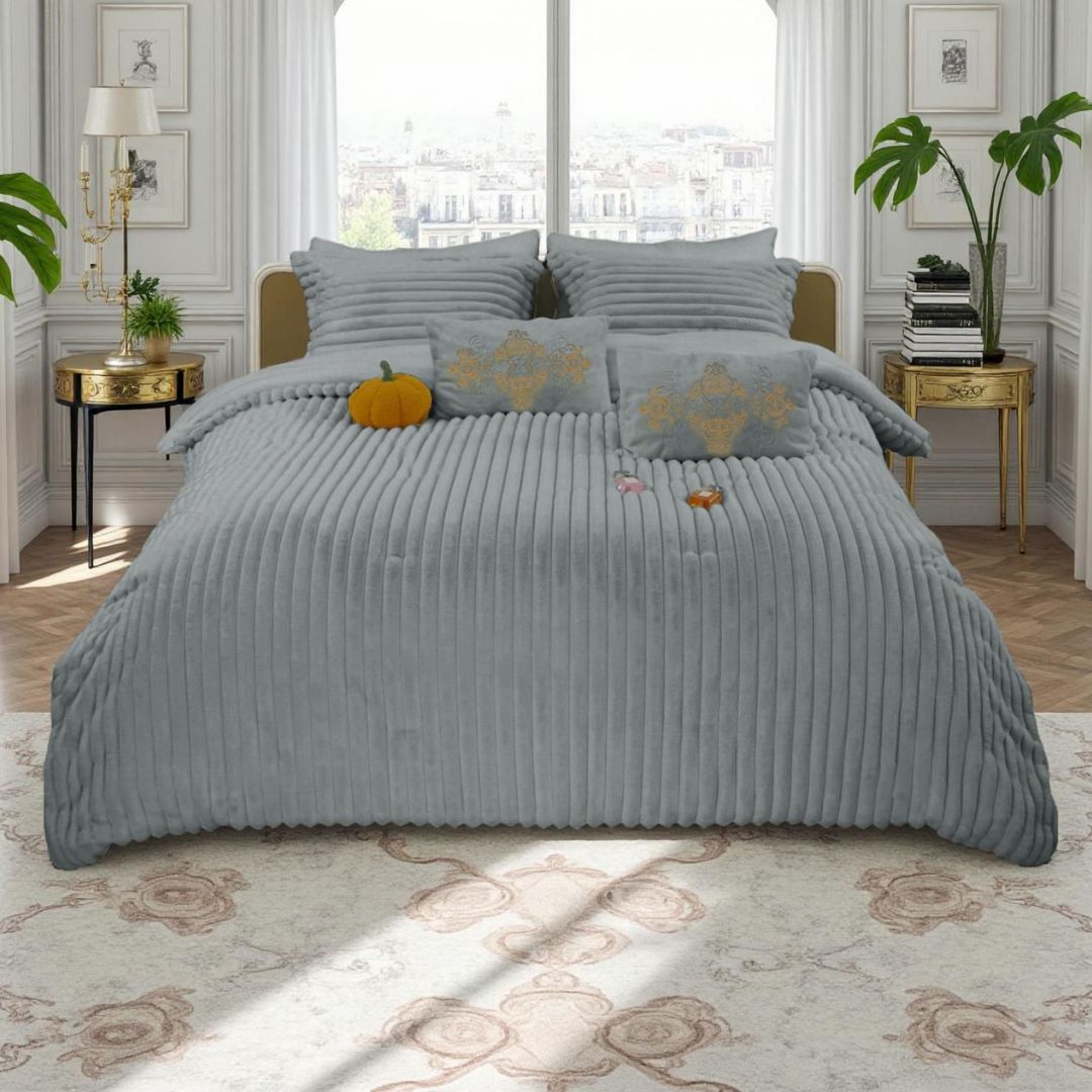 Rabbit Fur 6pcs Winter Bedding set - The Gharnish - A Unit of Satkala Creations