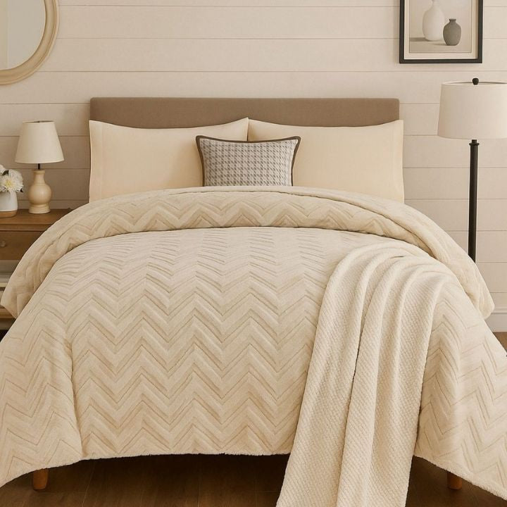 Sherpa Wool Super Embossed Luxurious Super Soft Double Ply Mink  Blanket - The Gharnish - A Unit of Satkala Creations