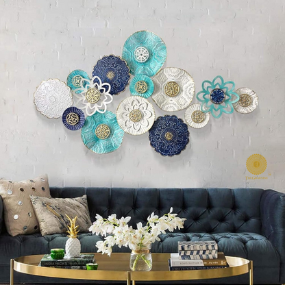 Designer Metallic Circles Wall Art (48x24 Inches )