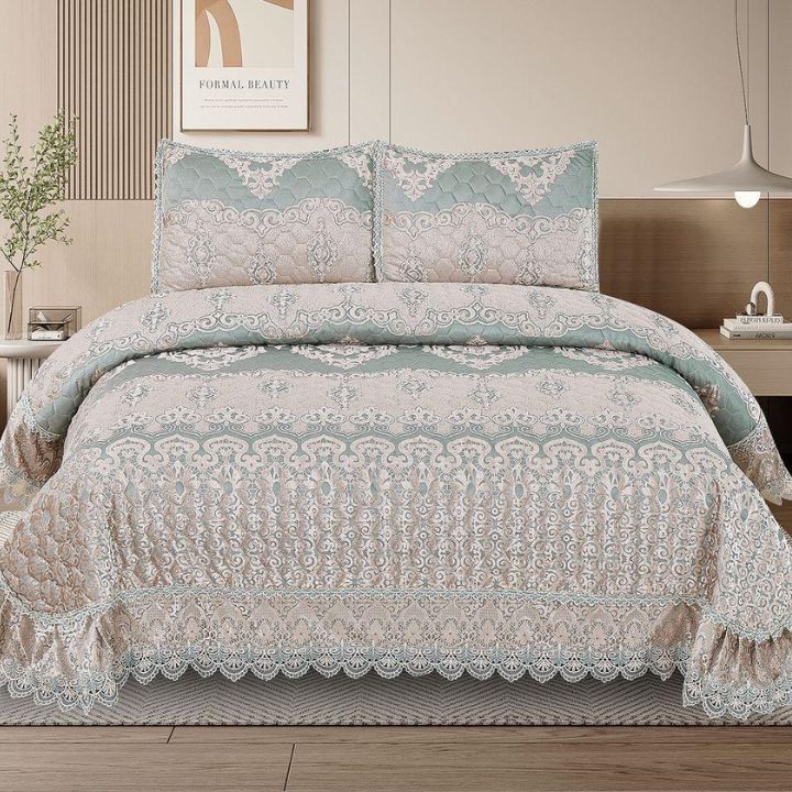 Super Soft Cotton feel Jacquard Quilted Bedding Set - The Gharnish - A Unit of Satkala Creations