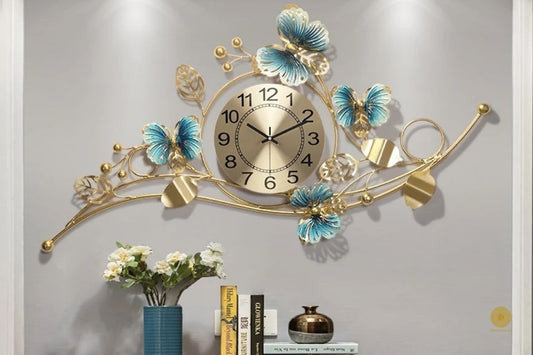 Spring & Butterfly Wall Clock - 36 x 21 Inches