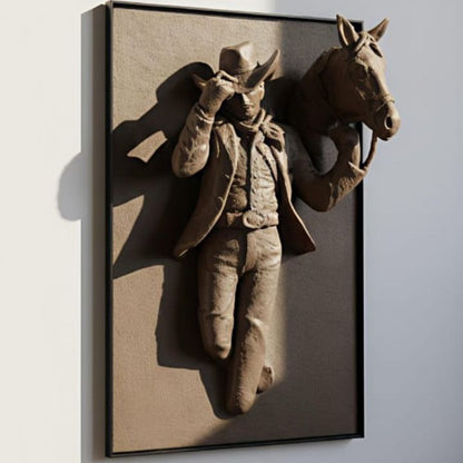 Cowboy Escape – Textured 3D Wall Art - The Gharnish - A Unit of Satkala Creations