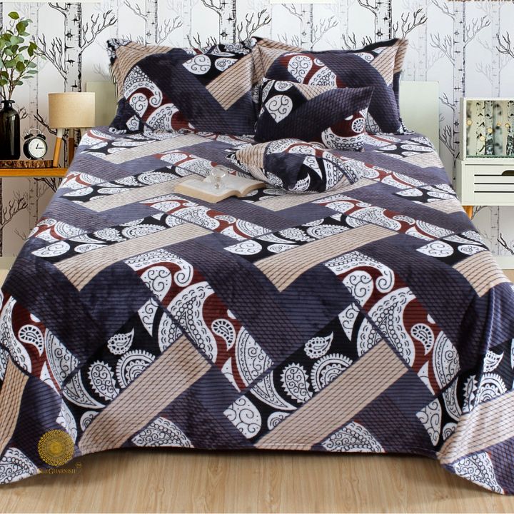 MAPPLE  HEAVY IMPORTED FLANNEL FABRIC 5PCS SET WINTER SERIES