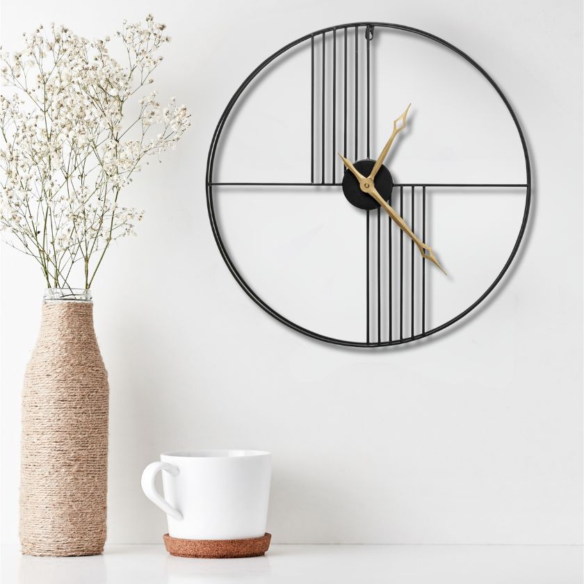 Black Strings Wall Clock - The Gharnish - A Unit of Satkala Creations
