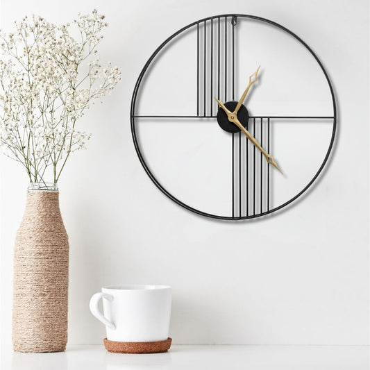 Black Strings Wall Clock - The Gharnish - A Unit of Satkala Creations