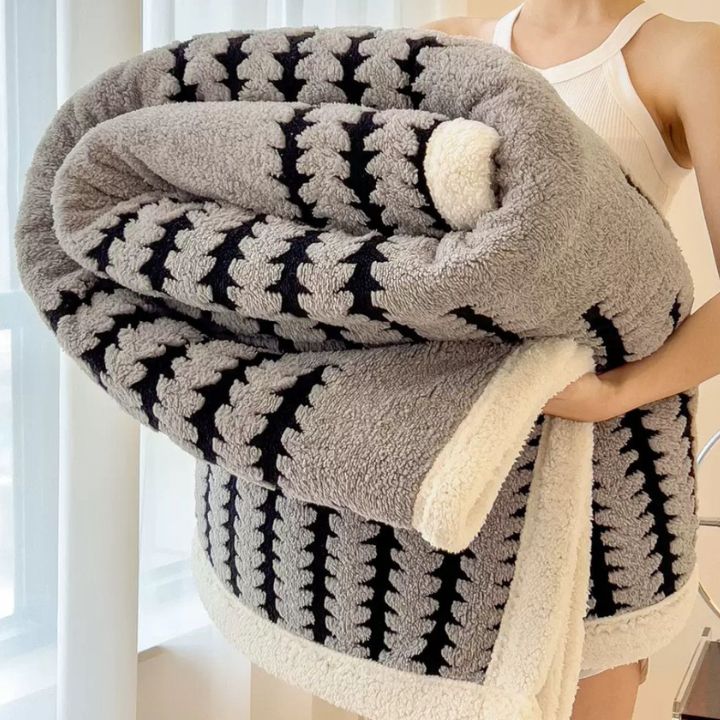 Luxurious imported herringbone pattern double bed AC blanket by The Gharnish, showcasing soft, stylish woven fabric and elegant design.
