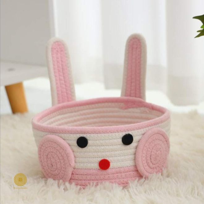 Cotton Rope Cat Shape Basket (13x 11 Inches)