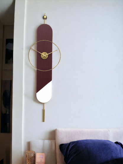Aurelia Fluted Designer Wall Clock by The Gharnish with a sleek, modern design and fluted detailing on a neutral background.