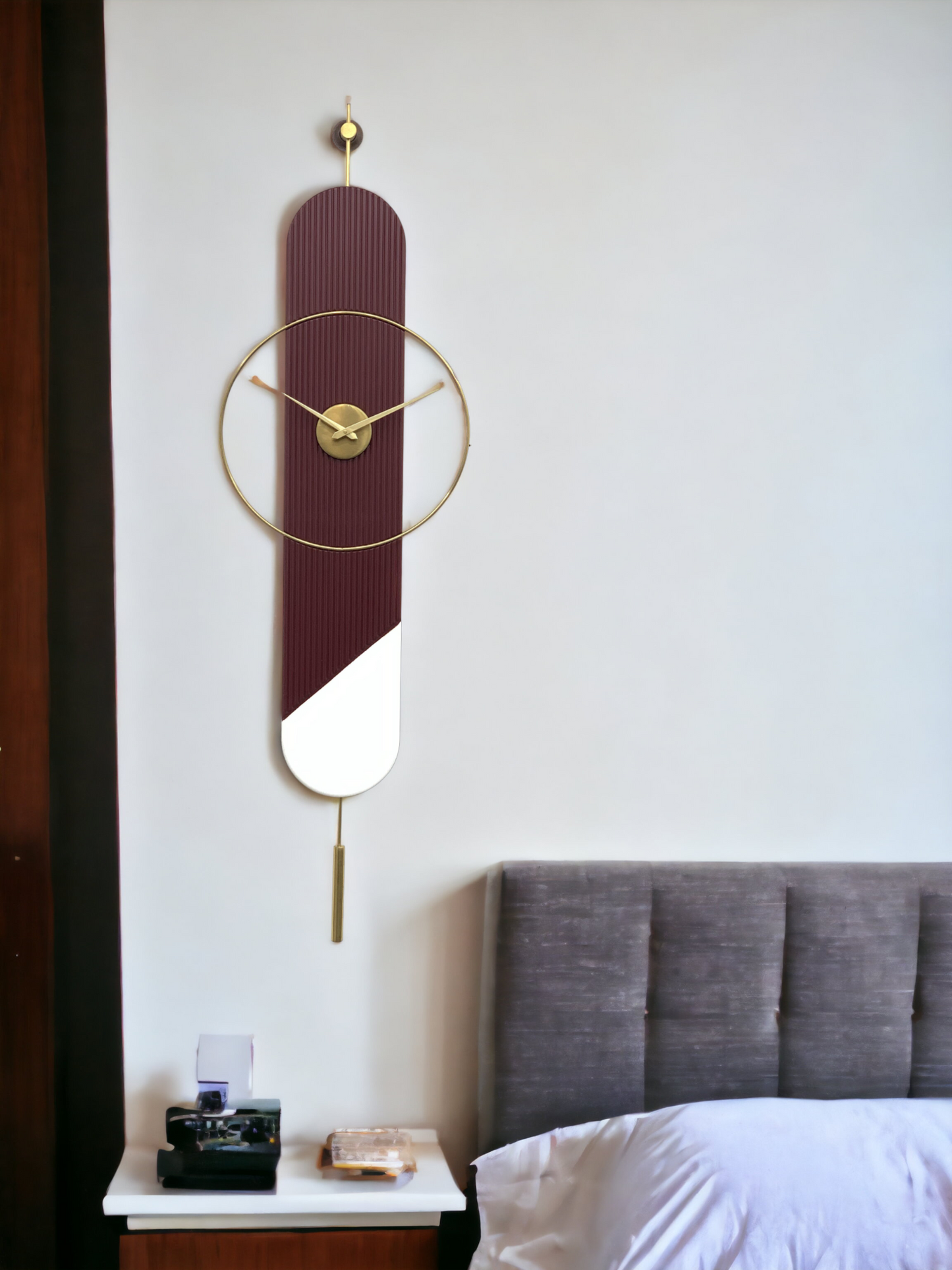 Aurelía Fluted Designer Wall Clock by The Gharnish, featuring a modern fluted design and sleek clock face for stylish home decor.
