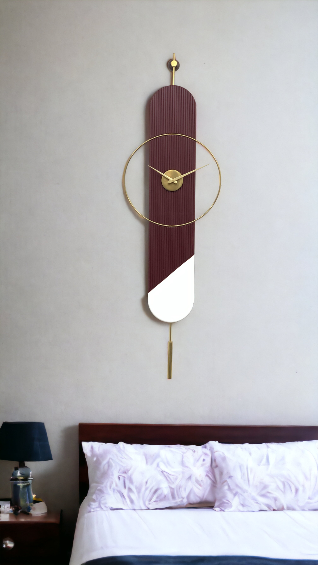 Aurelia Fluted Designer Wall Clock by The Gharnish featuring a modern, fluted face and sleek design for stylish home decor.