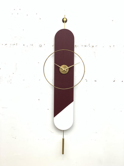 Aurelia Fluted Designer Wall Clock by The Gharnish featuring a modern fluted design and sleek round face for stylish home decor.