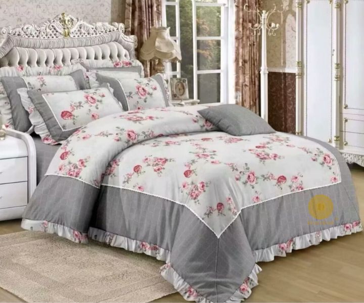 Lavida Reversible Supersoft 4 Pcs Comforter Set With Frill