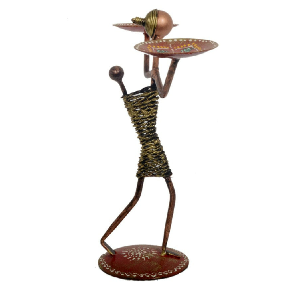 Lady With Kid Tea Light Stand