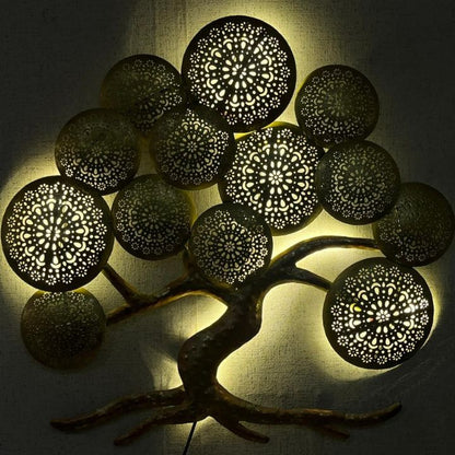 Metallic LED Kalptaru Wall Tree Art (30x30 Inches) - The Gharnish - A Unit of Satkala Creations