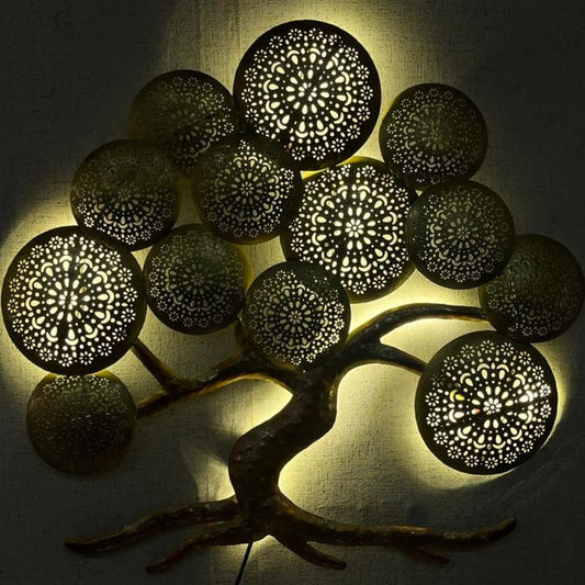 Metallic LED Kalptaru Wall Tree Art (30x30 Inches)