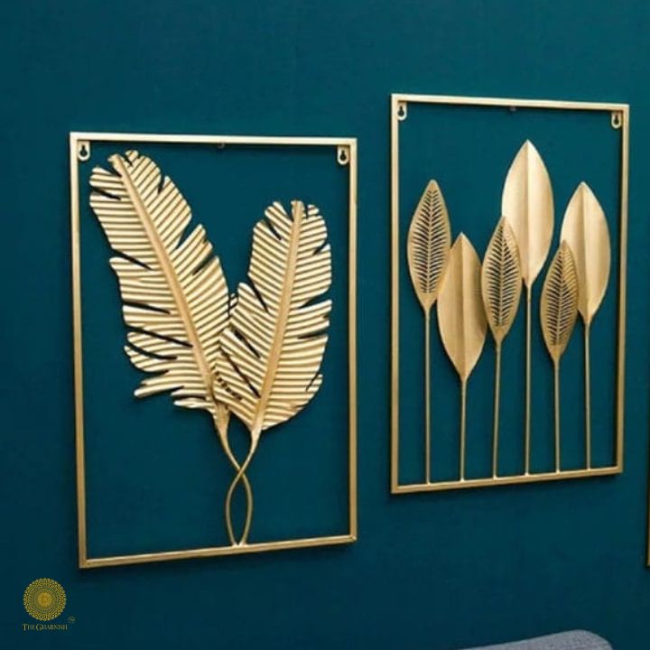 Set of 3 Panels Leaf Wall Art (16x24 Inches Each) - The Gharnish - A Unit of Satkala Creations