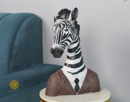 Gentleman Zebra Face Figurine