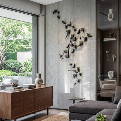 Resin wall art sculpture titled "Flight of Freedom" by The Gharnish, featuring a dynamic design with intricate details.