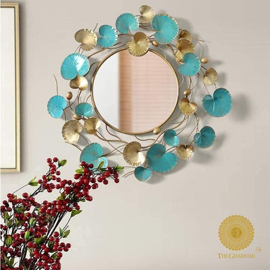 Designer Lotus Wall Mirror(27 Inches Dia)