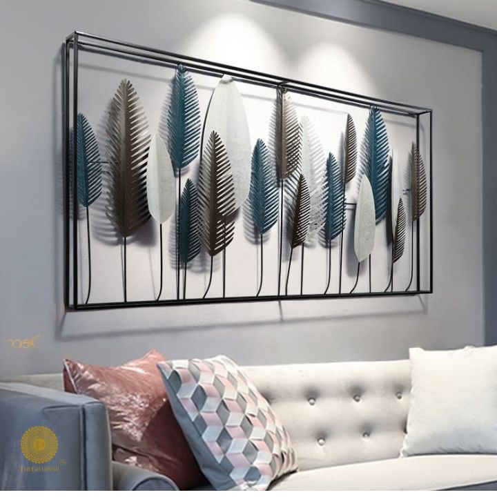 Framed Leaf Wall Art (48x24 Inches)