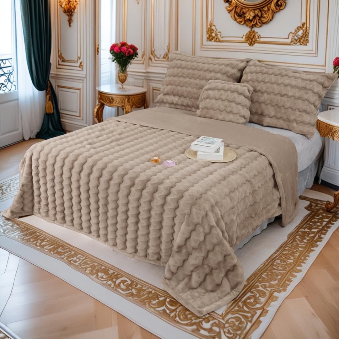 Korean mink double ply blanket Premium rabbit fur blanket - The Gharnish - A Unit of Satkala Creations