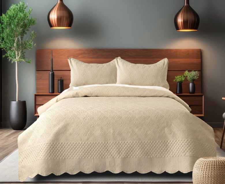 Serenity Quilted Bedspread Set – 3 Pcs | Luxe Comfort for Modern Living - The Gharnish - A Unit of Satkala Creations