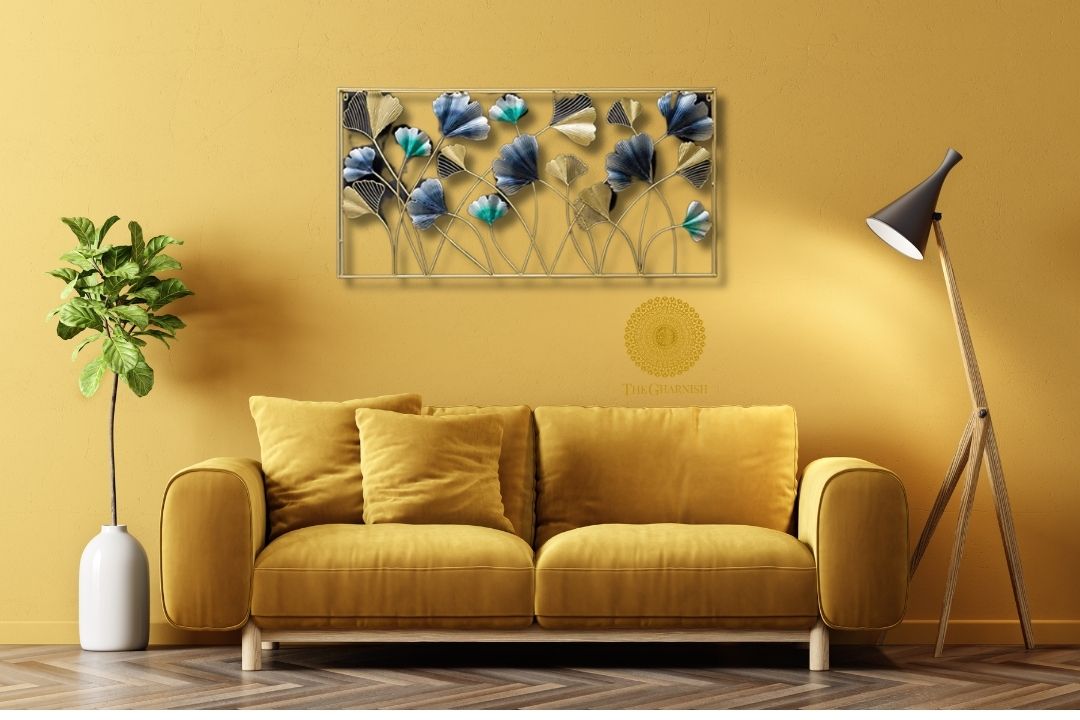 Metallic Leaf Frame Wall Art - 48 x 24 Inches