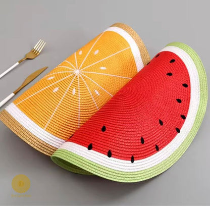 Watermelon/Lemon Woven Table Mat