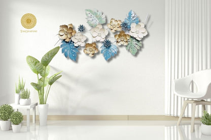 Multicolor Waving Flower Wall Art (48 x 23 Inches)