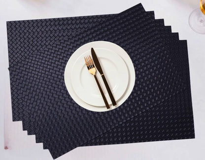 Leather Heat Resistant Rectangle Table Mats Set of 5