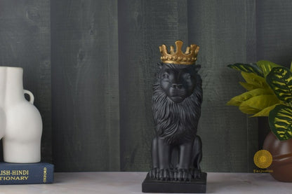 Crown Lion Figurine Set of 2