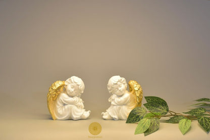 Golden Wings Angel Figurine - Set of 2 - The Gharnish - A Unit of Satkala Creations