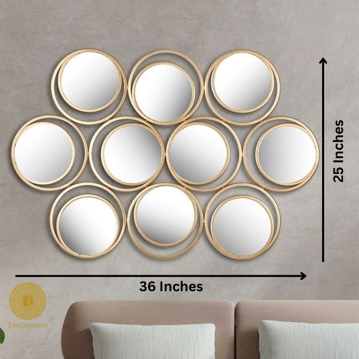 Exquisite 10 Rings Wall Mirror (25x36 Inches)