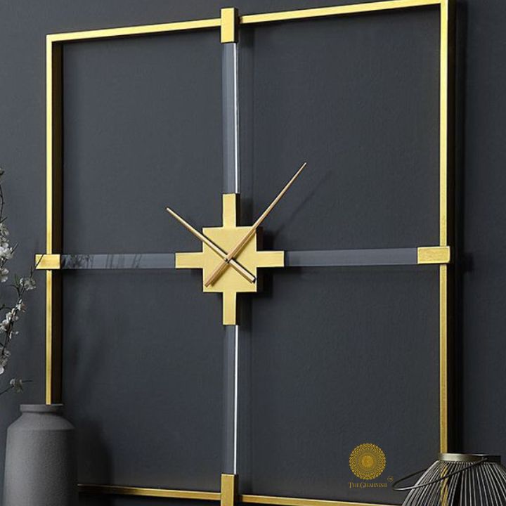 Elegant Square Artpiece Wall Clock (30 Inches)