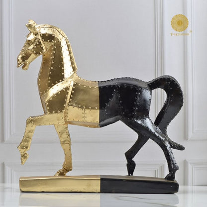 Stallion Nailed Horse Resin Statue