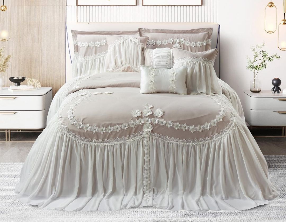 Aleena Blush Petal Royale – Luxury Embroidered Bedding Set