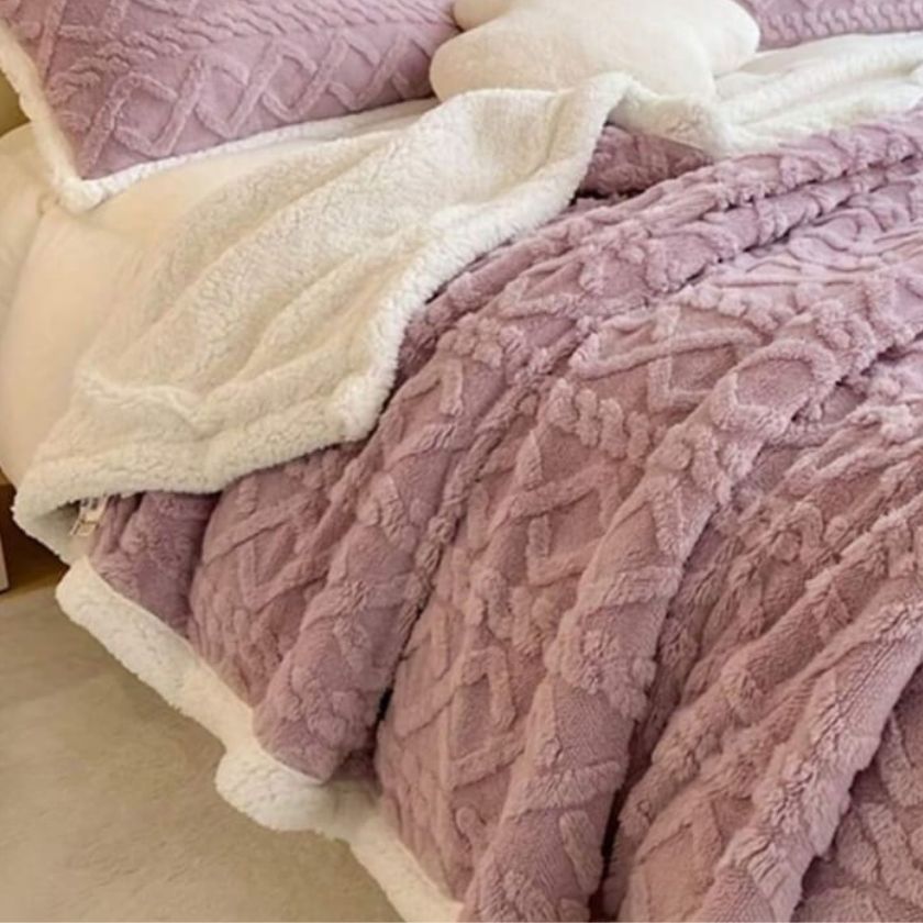 Premium Quality Imported Knitted Sherpa Blanket - The Gharnish - A Unit of Satkala Creations