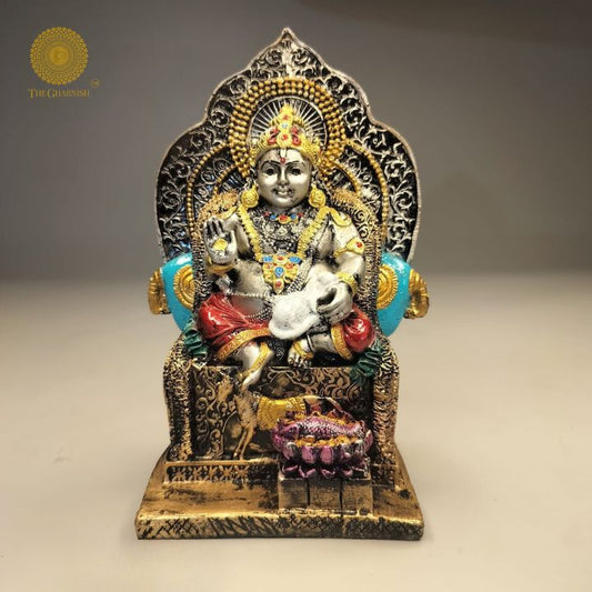 Lord Kuber Statue for Wealth and Harmony | Kuber Resin Murti for Home