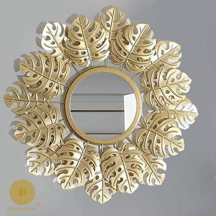 Spectacular Metallic Leaf Wall Mirror (24 Inches)